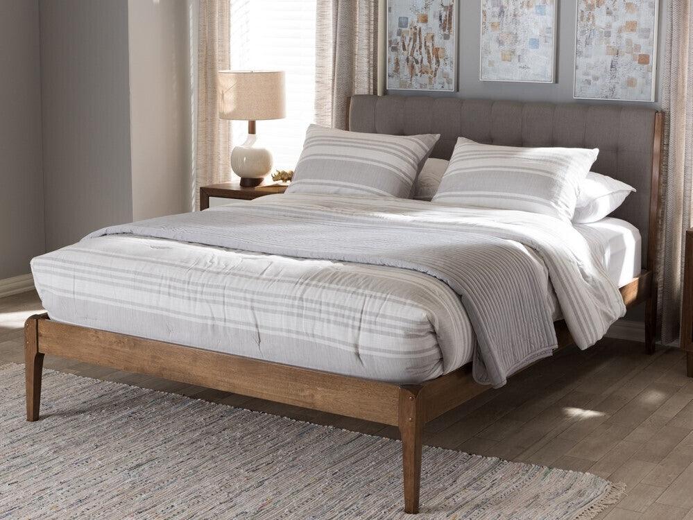Wholesale Interiors Beds - Clifford Queen Bed Light Gray & Brown