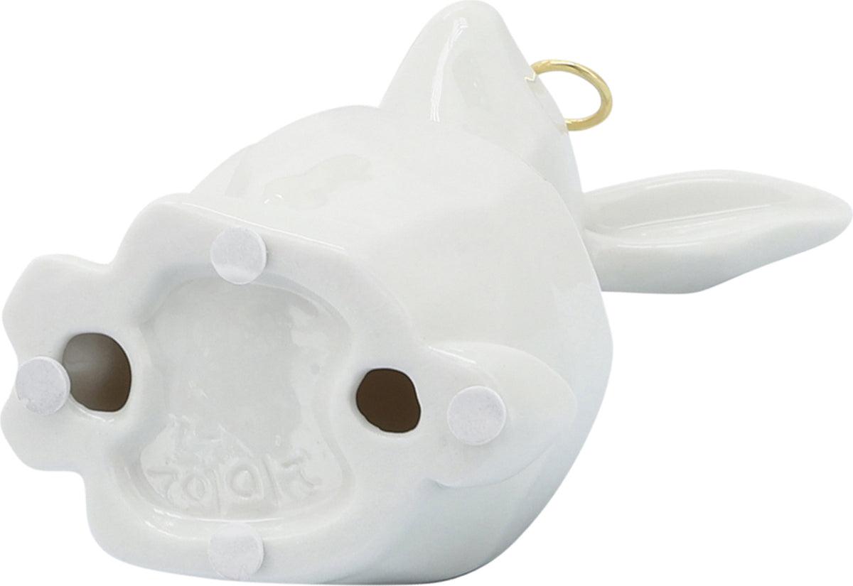 Sagebrook Home Decorative Objects - Ceramic 8"H Sideview Bunny W/ Glasses White & Gold