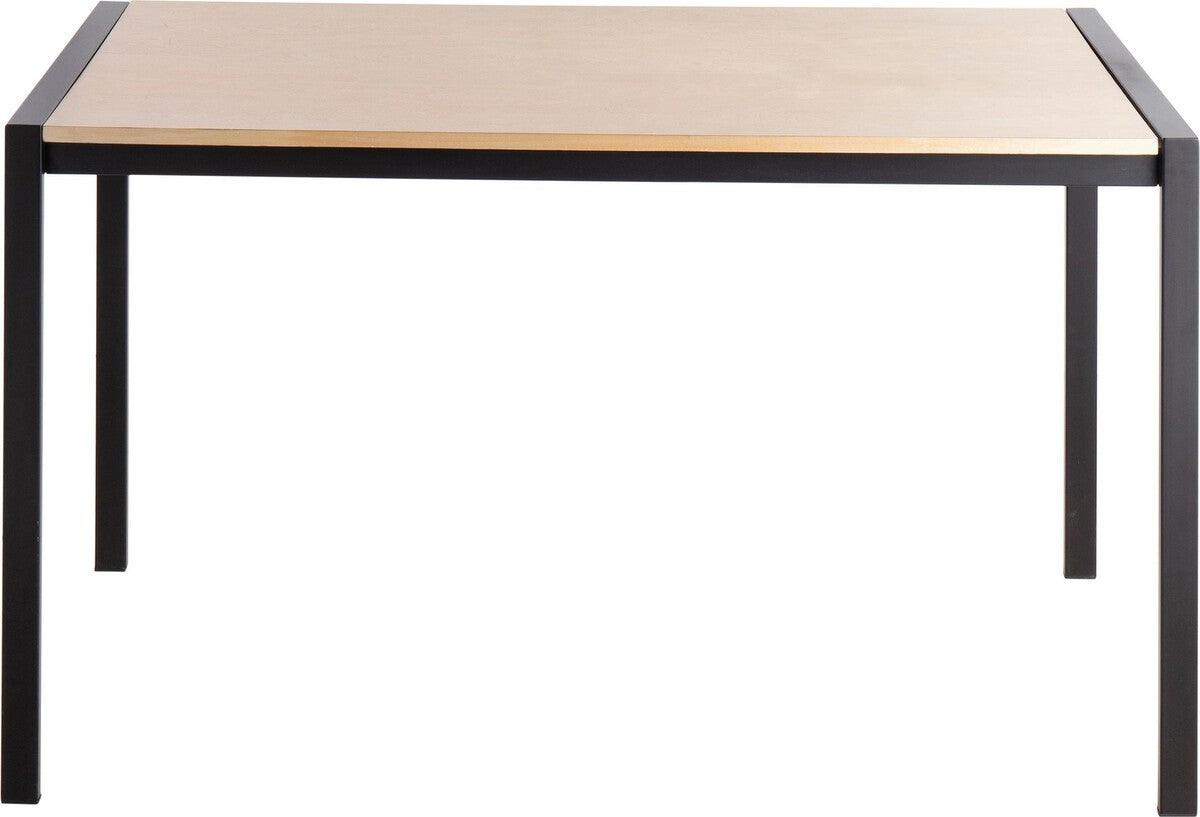 Lumisource Dining Tables - Fuji Contemporary Dining Table in Black Metal with Natural Wood Top