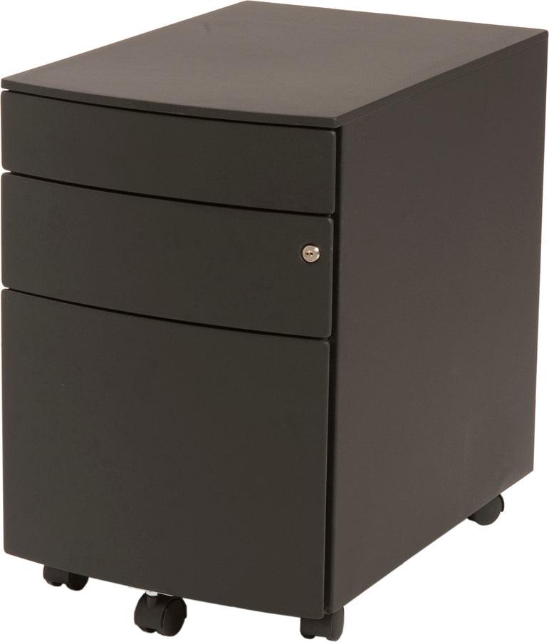 Euro Style File Cabinets - Floyd 3 Drawer File Cabinet in Black