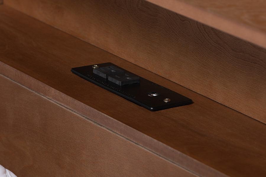 Wholesale Interiors Beds - Harper Mid-Century Modern Transitional Walnut Brown Finished Wood Full Size Platform Bed