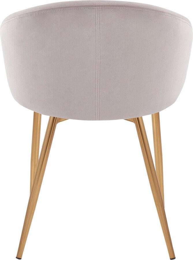 Lumisource Accent Chairs - Claire Contemporary/Glam Chair In Gold Metal & Silver Velvet