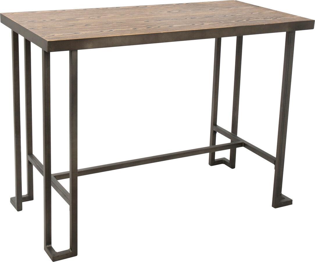 Lumisource Bar Tables - Roman Industrial Counter Table in Antique and Brown