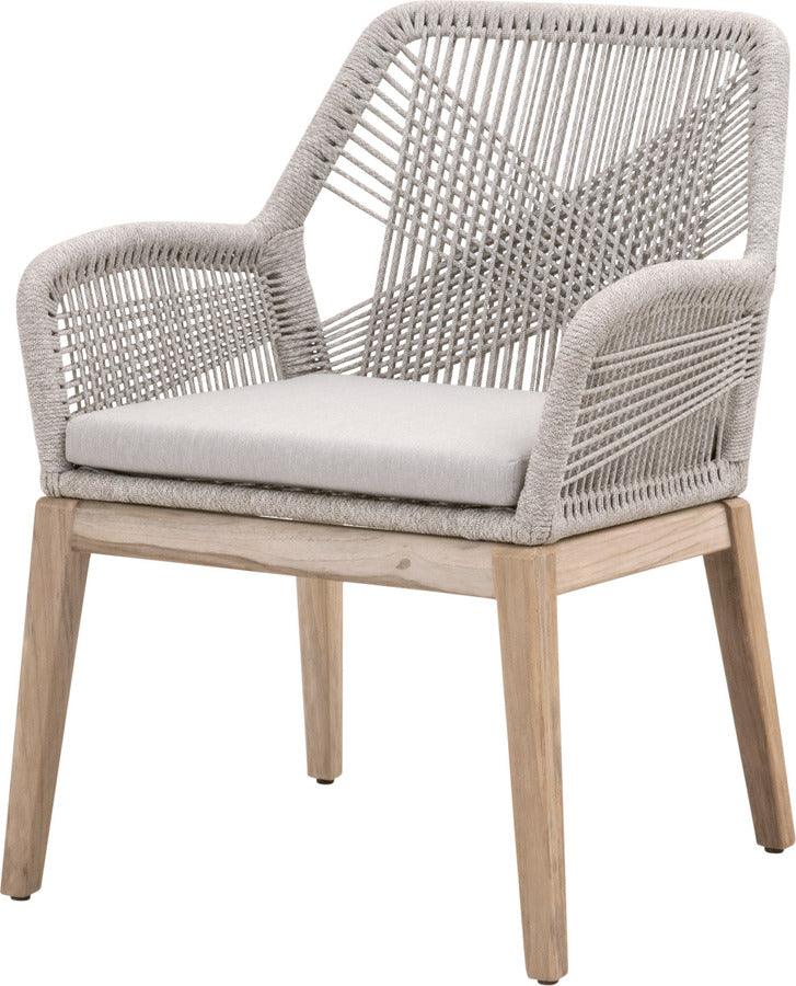 Essentials For Living Outdoor Chairs - Loom Outdoor Arm Chair Set of 2 Gray Teak & Taupe