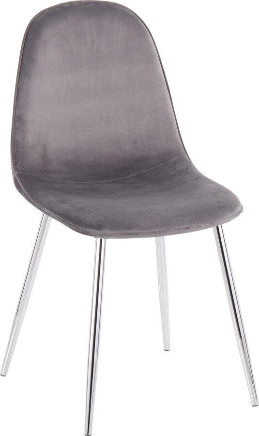 Lumisource Living Room Sets - Pebble Chair 35" Chrome & Gray Velvet (Set of 2)