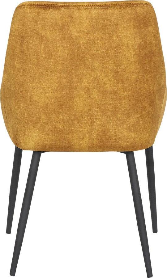 Lumisource Dining Chairs - Diana Contemporary Chair in Black Metal & Golden Yellow Velvet - Set of 2