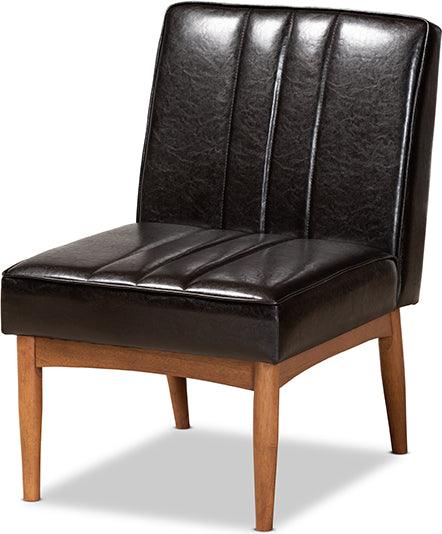 Wholesale Interiors Dining Chairs - Daymond Mid-Century Dining Chair Dark Brown & Walnut Brown