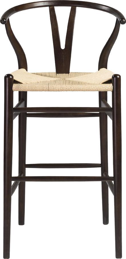Euro Style Barstools - Evelina-B Bar Stool in Walnut and Natural Rush Seat