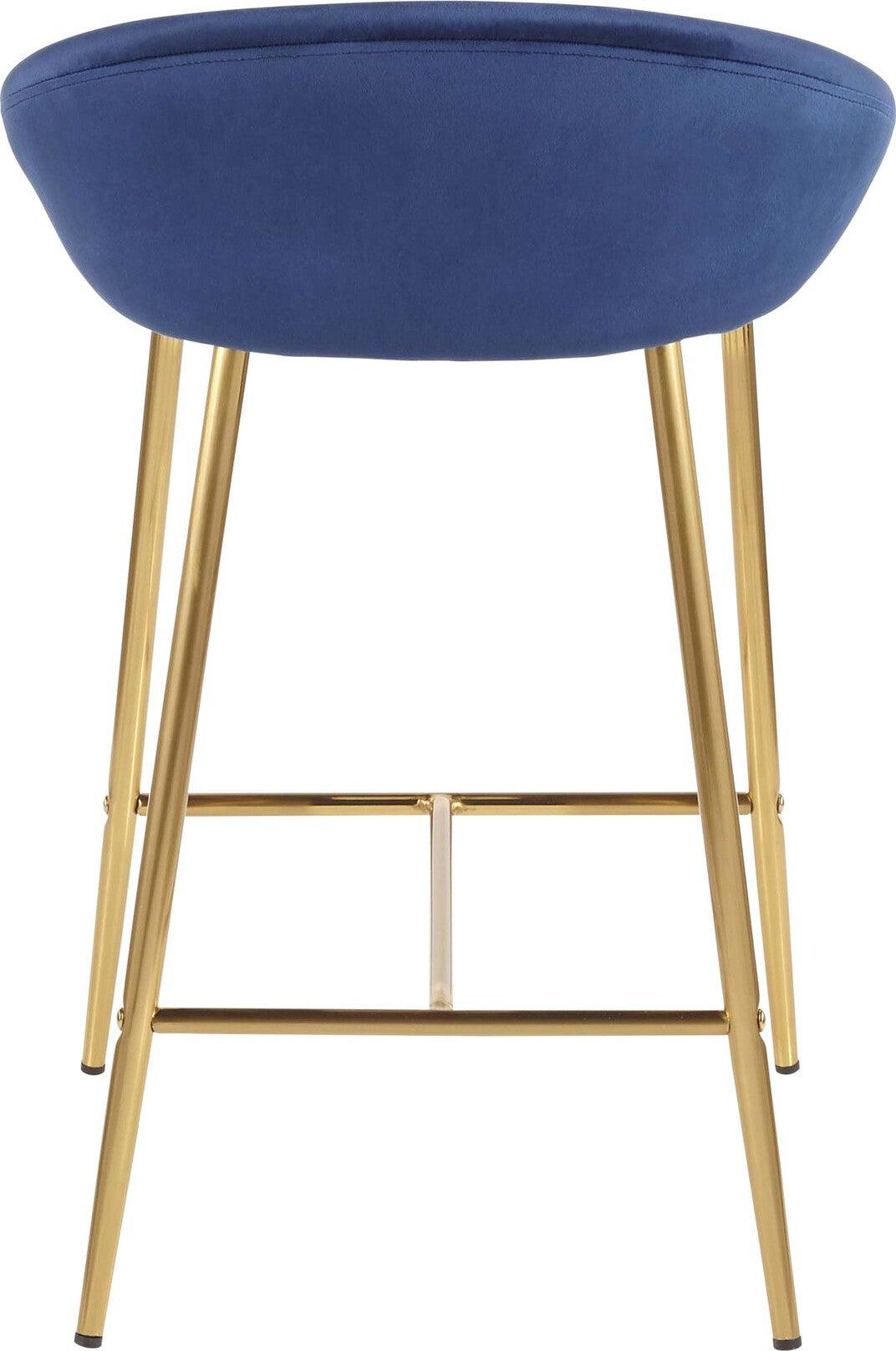 Lumisource Barstools - Matisse Counter Stool Gold & Blue (Set of 2)