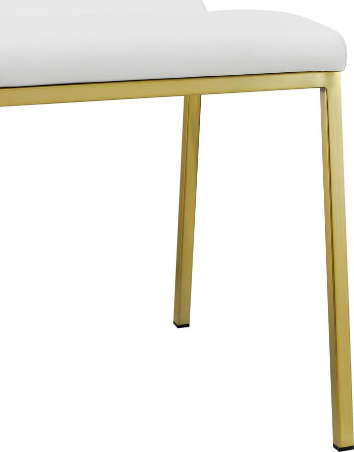 Euro Style Dining Chairs - Scott Side Chair in White with Matte Brushed Gold Legs - Set of 2