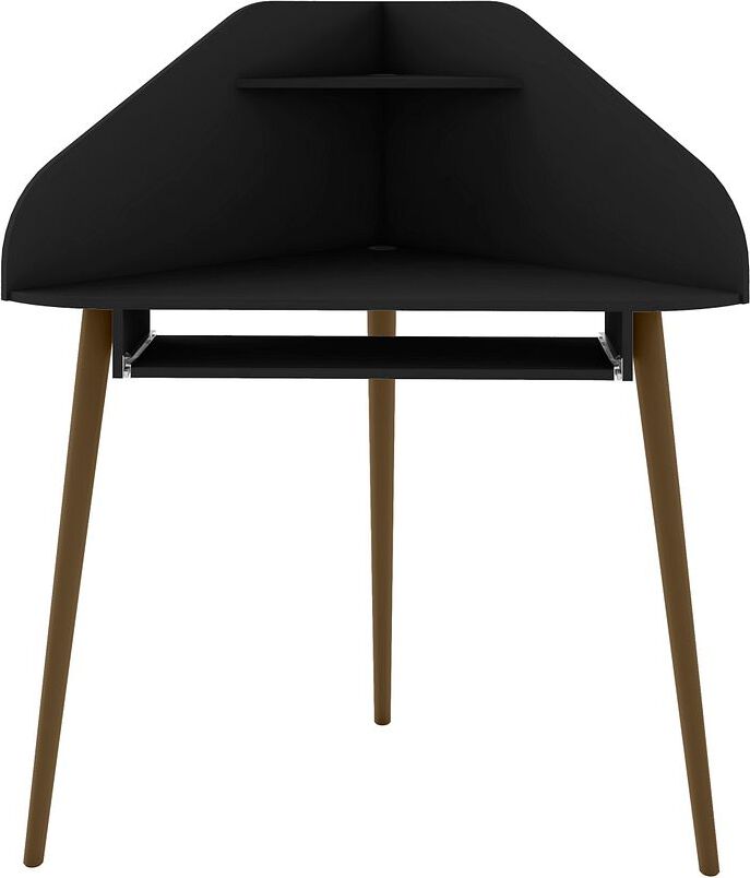Manhattan Comfort Desks - Bradley 4-Piece Round Sectional Cubicle Desk Black