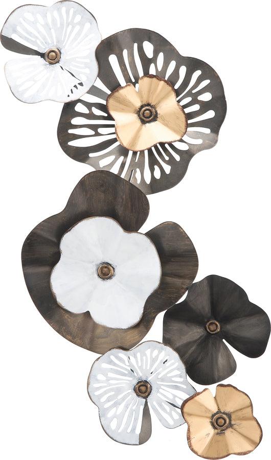 Sagebrook Home Wall Flowers & Hangings - Metal 33" Flowers Wall Deco Black & Gold