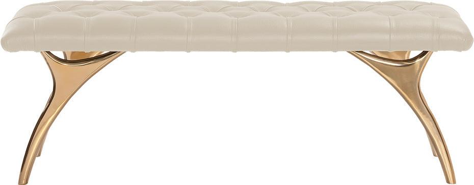 SUNPAN Benches - Taylen Bench - Cream Leather