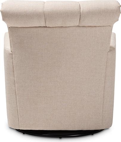 Wholesale Interiors Accent Chairs - Rayner Modern And Contemporary Beige Fabric Upholstered Swivel Chair