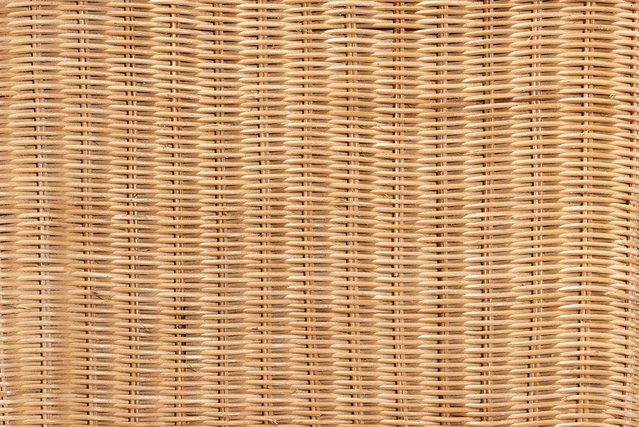 Wholesale Interiors Barstools - Racquel Modern Bohemian Natural Rattan And Mahogany Wood Bar Stool