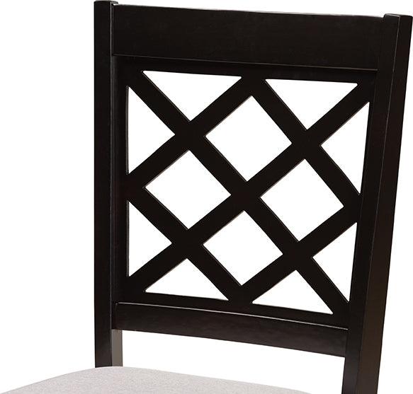 Wholesale Interiors Dining Chairs - Verner Grey Fabric Upholstered and Dark Brown Finished Wood 2-Piece Dining Chair Set