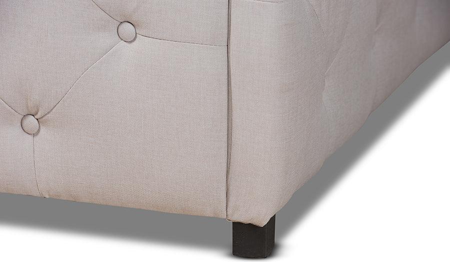 Wholesale Interiors Daybeds - Becker Modern and Contemporary Transitional Beige Fabric Queen Size Daybed