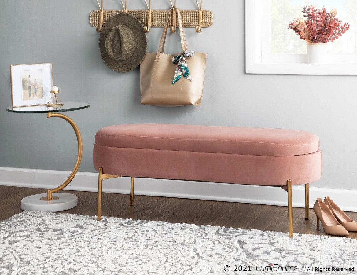 Lumisource Side & End Tables - C End Contemporary Table in White Marble, Gold Metal and Clear Glass