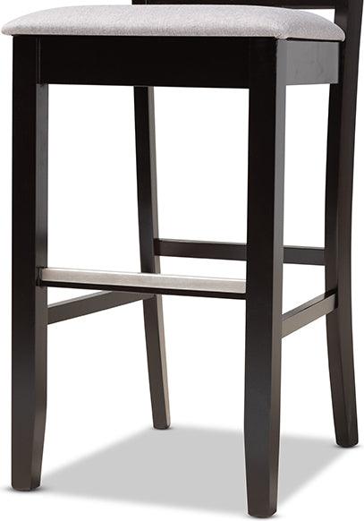 Wholesale Interiors Barstools - Carson Grey & Espresso Brown Finished Wood 2-Piece Bar Stool Set