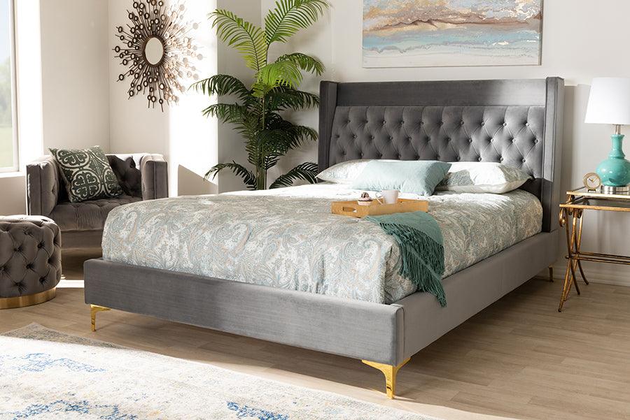 Wholesale Interiors Beds - Valery King Bed Gray