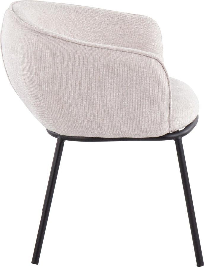 Lumisource Accent Chairs - Ashland Contemporary Chair In Black Steel & Cream Fabric