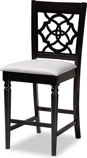 Wholesale Interiors Dining Sets - Arden Modern and Contemporary Grey Fabric Upholstered Espresso Brown Finished 5-Piece