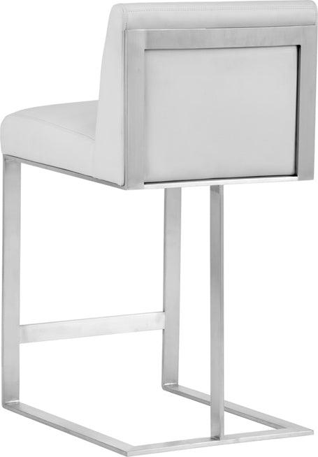 SUNPAN Barstools - Dean Counter Stool - Stainless Steel - Cantina White