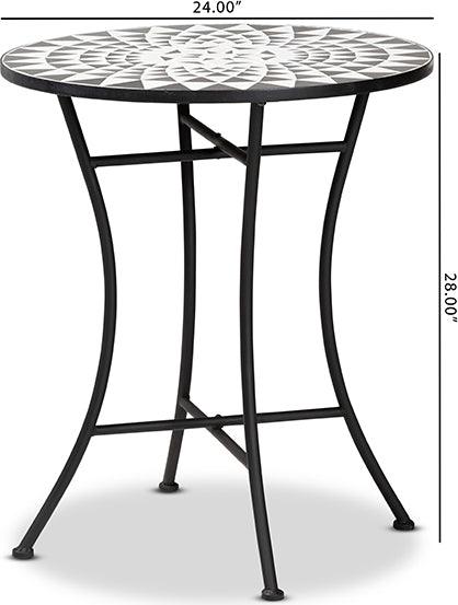 Wholesale Interiors Outdoor Dining Tables - Callison Black Finished Metal and Multi-Colored Glass Outdoor Dining Table