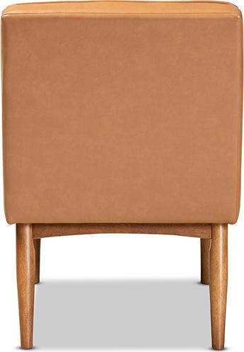 Wholesale Interiors Dining Chairs - Daymond Tan Faux Leather Upholstered and Walnut Brown Finished Wood Dining Chair