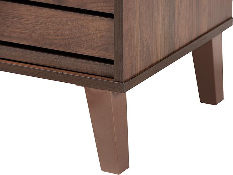 Wholesale Interiors TV & Media Units - Teresina Mid-Century Modern Transitional Walnut Brown Finished Wood 2-Door TV Stand