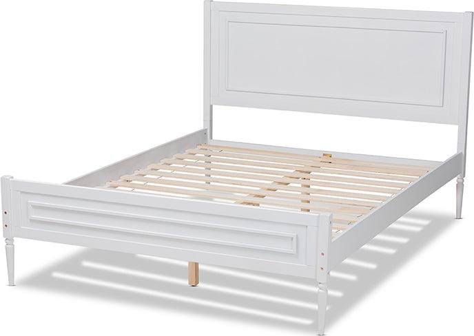 Wholesale Interiors Beds - Daniella Modern and Contemporary White Finished Wood Full Size Platform Bed