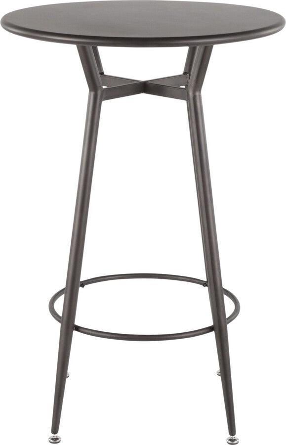 Lumisource Bar Tables - Clara Industrial Round Bar Table in Antique Metal