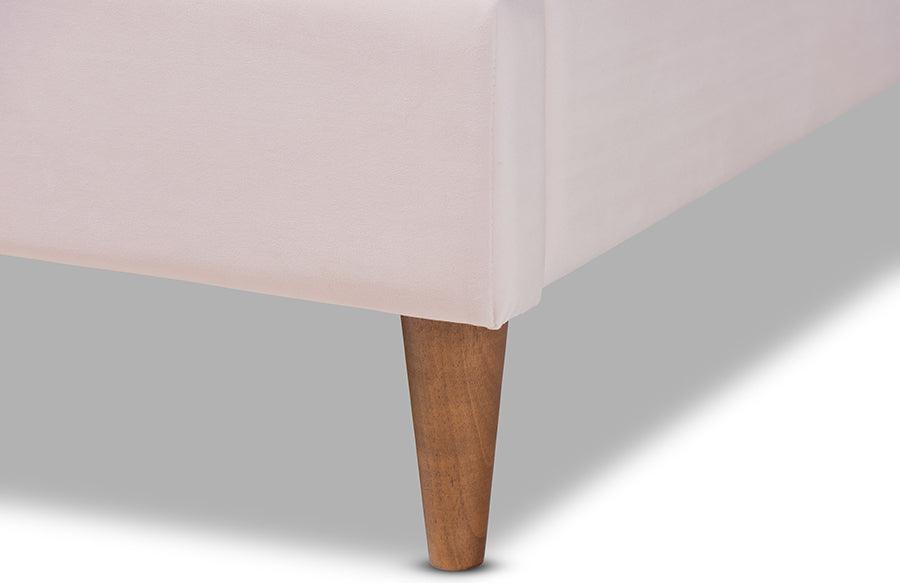 Wholesale Interiors Beds - Odille Queen Bed Light Pink & Walnut