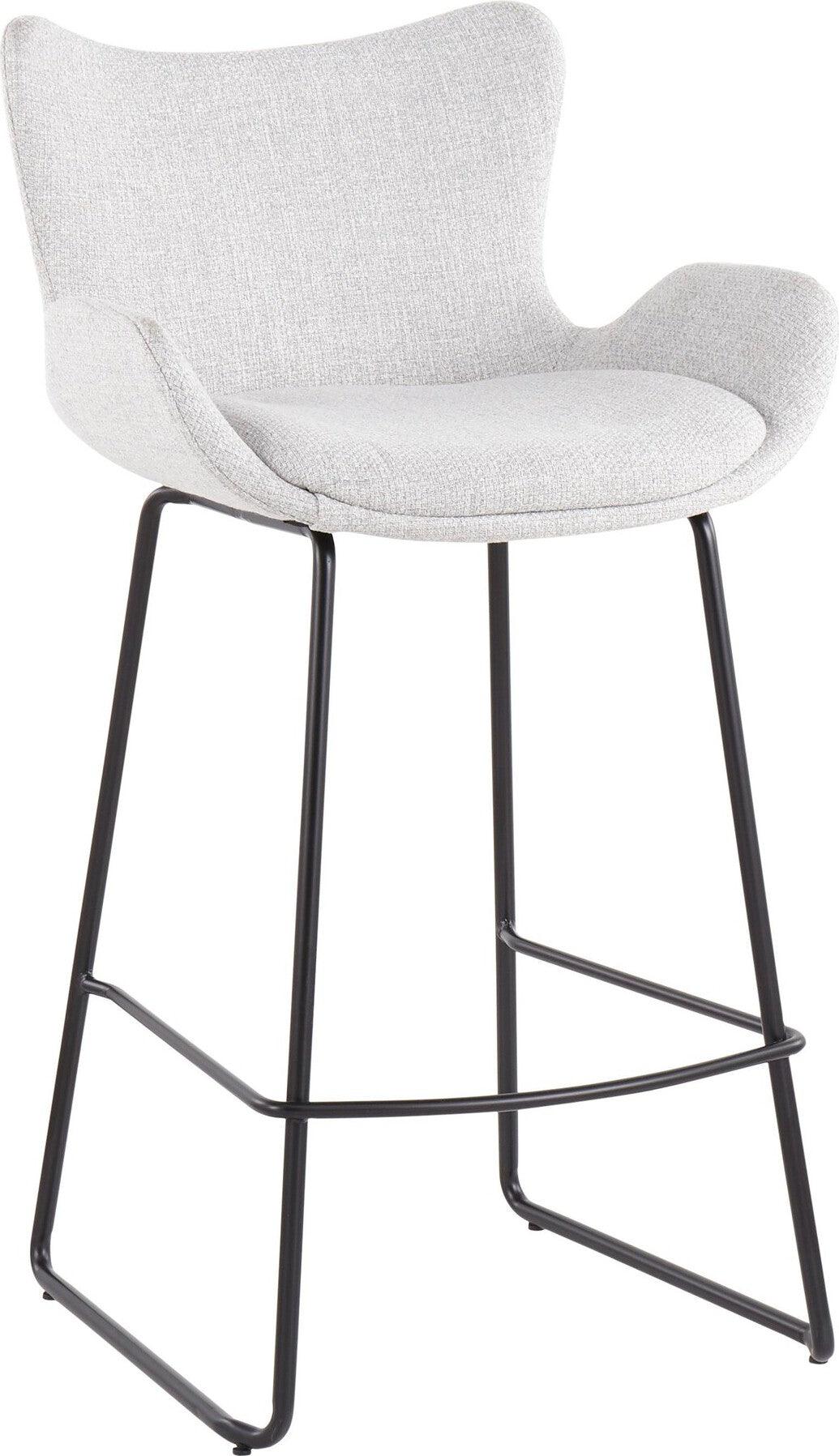 Lumisource Barstools - Tara Counter Stool (Set of 2) Black & Light Gray Noise