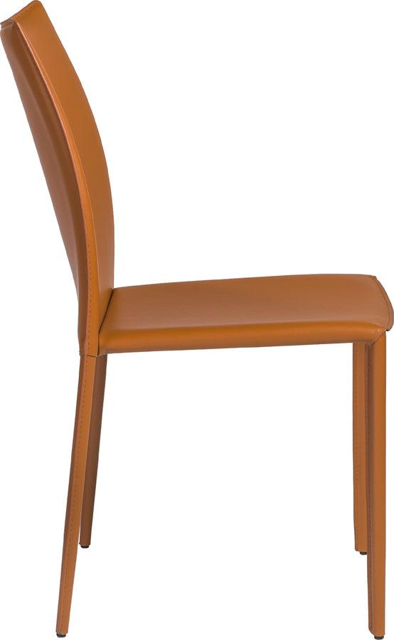 Euro Style Dining Chairs - Dalia Stacking Side Chair in Cognac - Set of 2