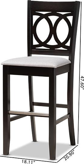 Wholesale Interiors Barstools - Carson Grey & Espresso Brown Finished Wood 2-Piece Bar Stool Set