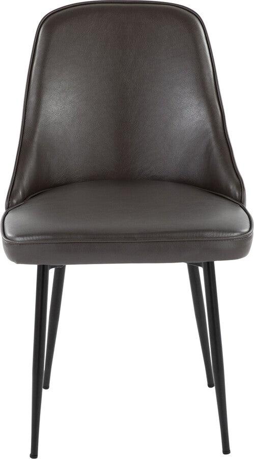 Lumisource Dining Chairs - Marcel Contemporary Dining Chair With Black Frame & Grey Faux Leather (Set of 2)