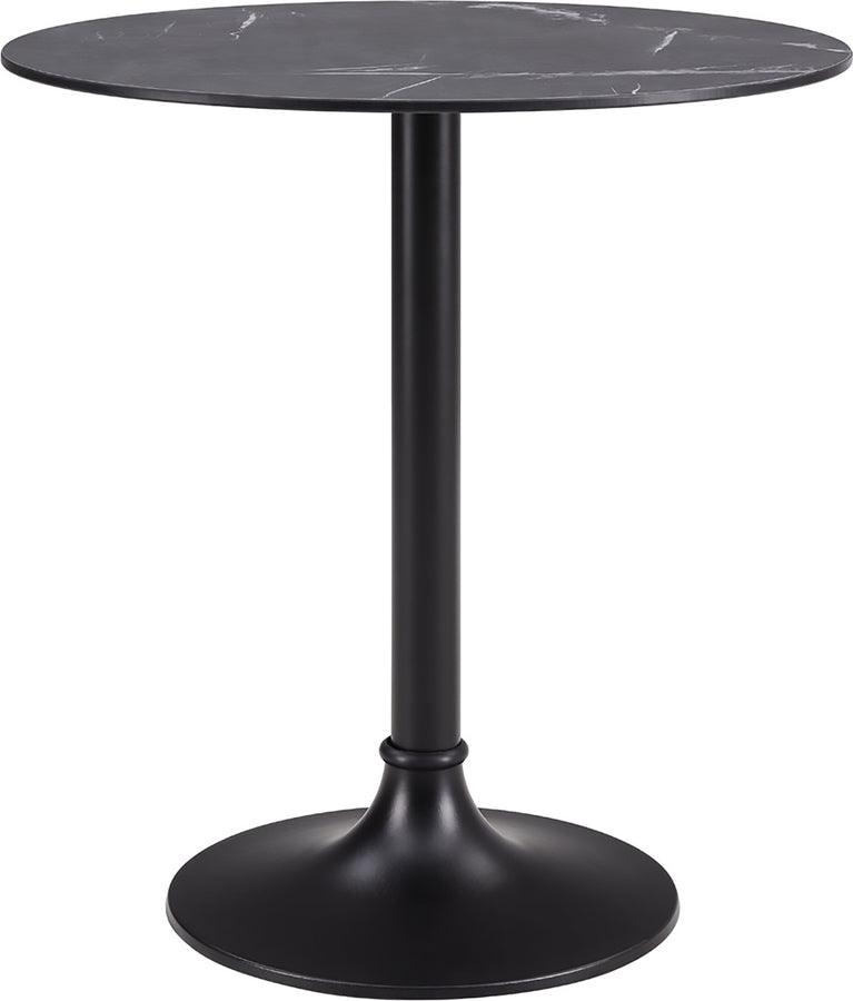 Euro Style Dining Tables - Jannie 30" Bistro Table in Black with Black Column and Base