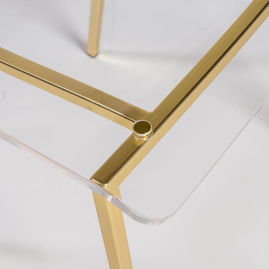 Buy Chloe Side Chair in Clear Acrylic with Matte Brushed Gold Legs