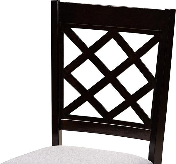 Wholesale Interiors Dining Sets - Daisy Grey Fabric Upholstered and Dark Brown Finished Wood 5-Piece Dining Set