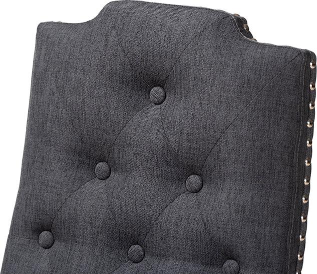 Wholesale Interiors Dining Chairs - Dylin Contemporary Charcoal Fabric Button Tufted Wood Dining Chair (Set of 2)