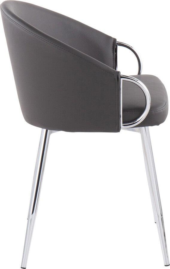 Lumisource Accent Chairs - Claire Chair 29.5" Silver Metal & Gray PU