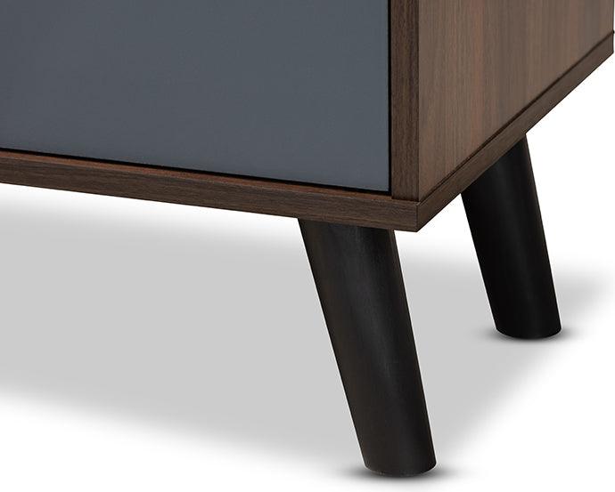 Wholesale Interiors TV & Media Units - Clapton Multi-Tone Grey and Walnut Brown Finished Wood TV Stand