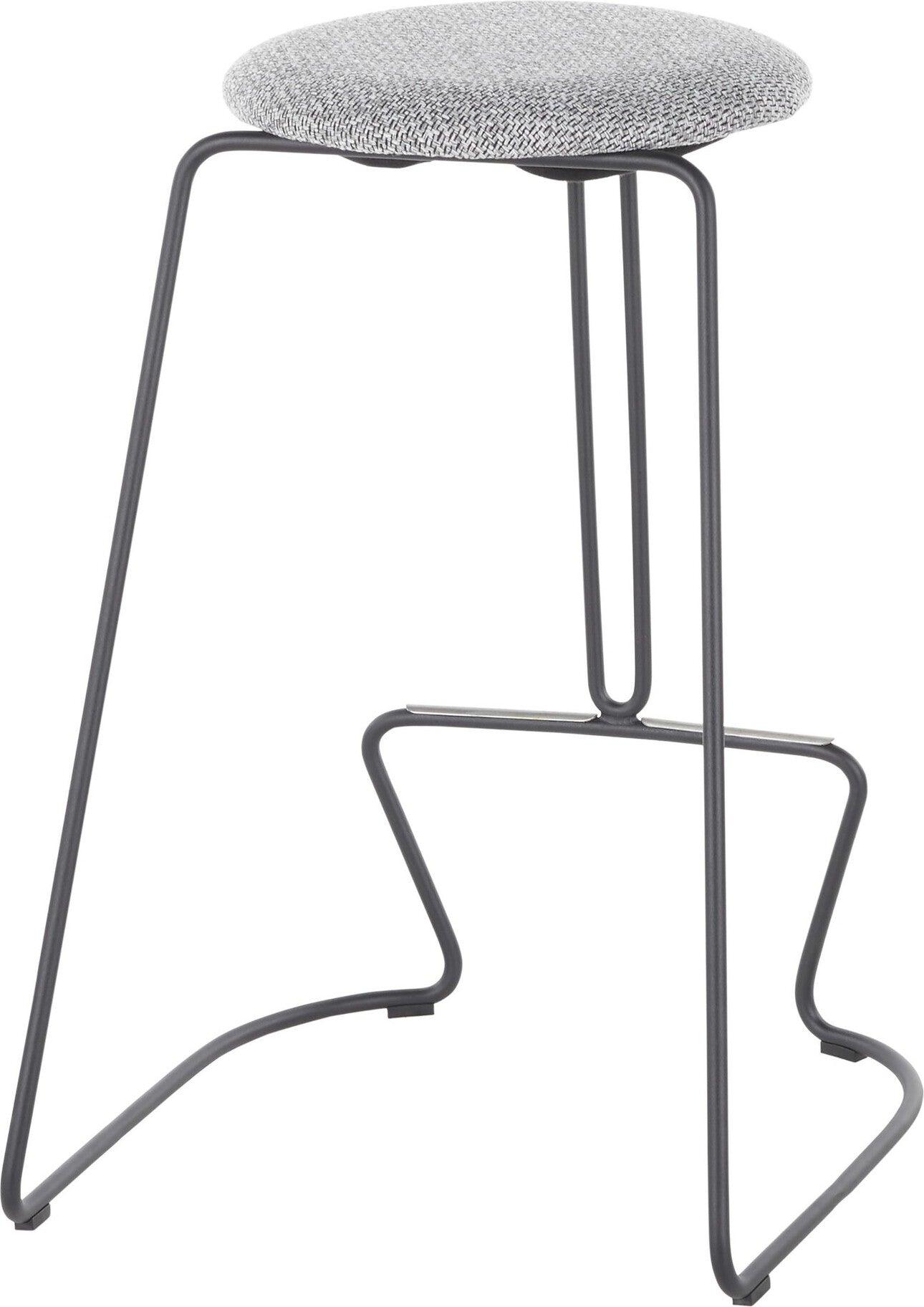Lumisource Barstools - Finn Counter Stool (Set of 2) Black Steel & Charcoal