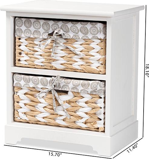 Wholesale Interiors Bedroom Organization - Rianne Modern Transitional White Finished Wood 2-Basket Storage Unit