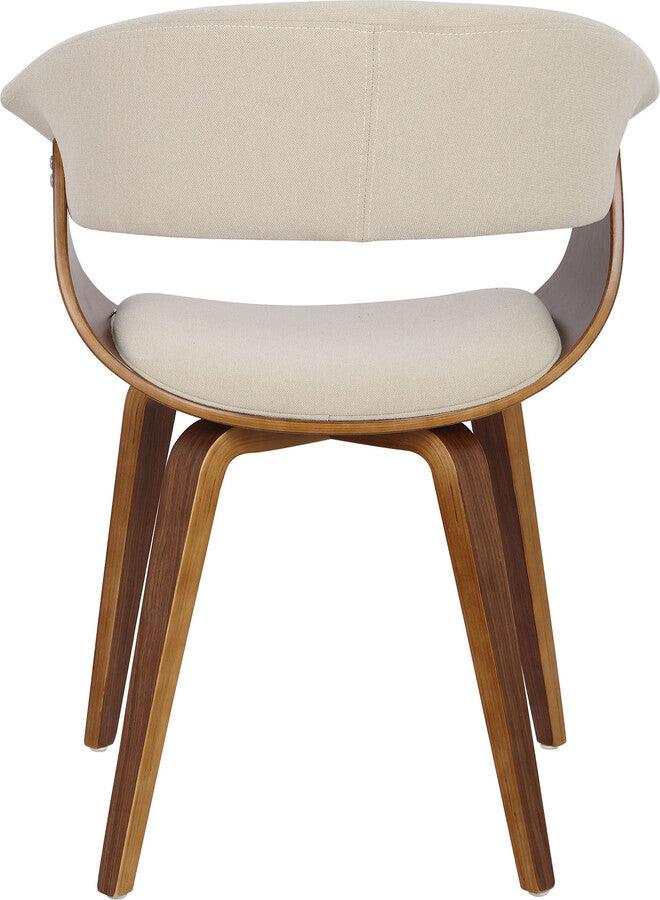 Lumisource Dining Chairs - Vintage Mod Mid-Century Modern Dining/Accent Chair in Walnut and Cream