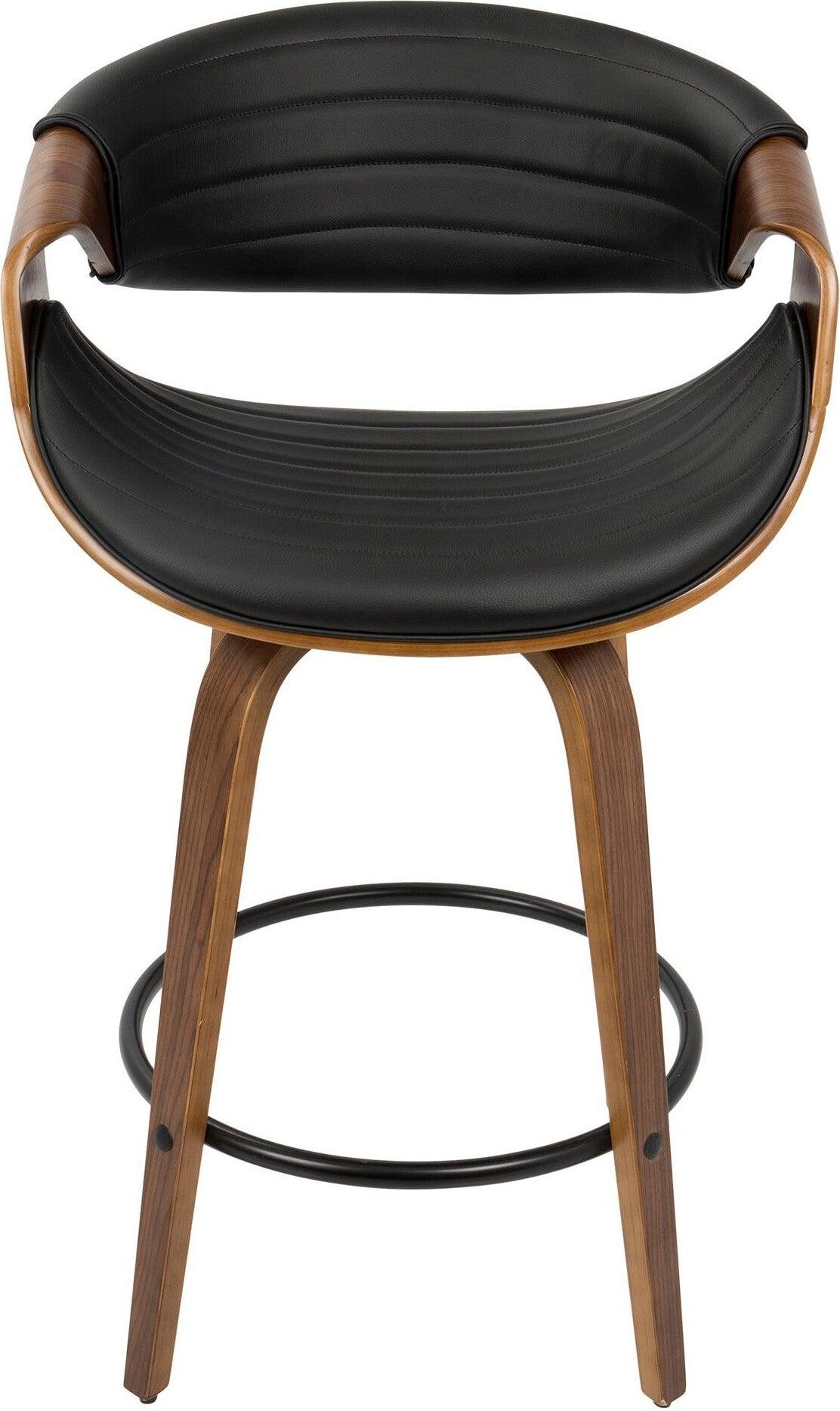 Lumisource Barstools - Symphony Counter Stool Walnut & Black (Set of 2)