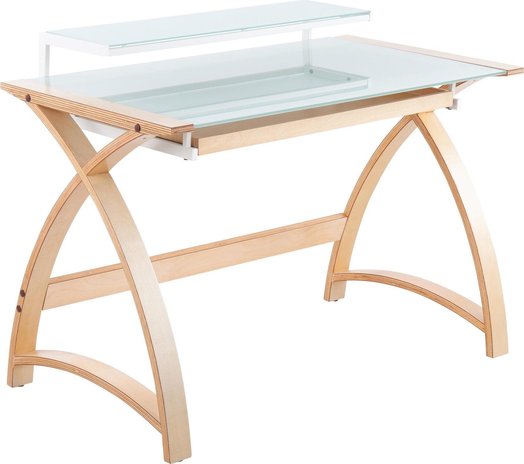 Lumisource Desks - Bentley Office Desk Natural & White