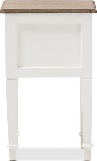 Wholesale Interiors Nightstands & Side Tables - Dauphine 2 Drawer Nightstand White & Natural