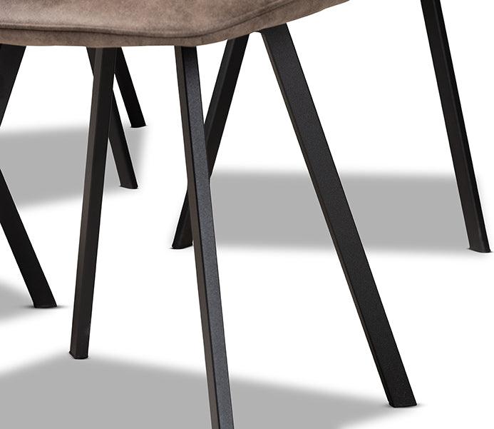 Wholesale Interiors Dining Chairs - Filicia Grey And Brown Imitation Leather Upholstered 4-Piece Metal Dining Chair Set Set